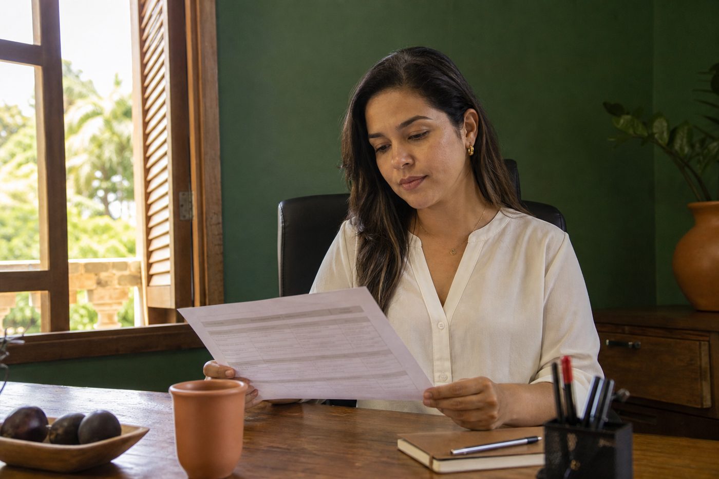 Professional reviewing a training agenda